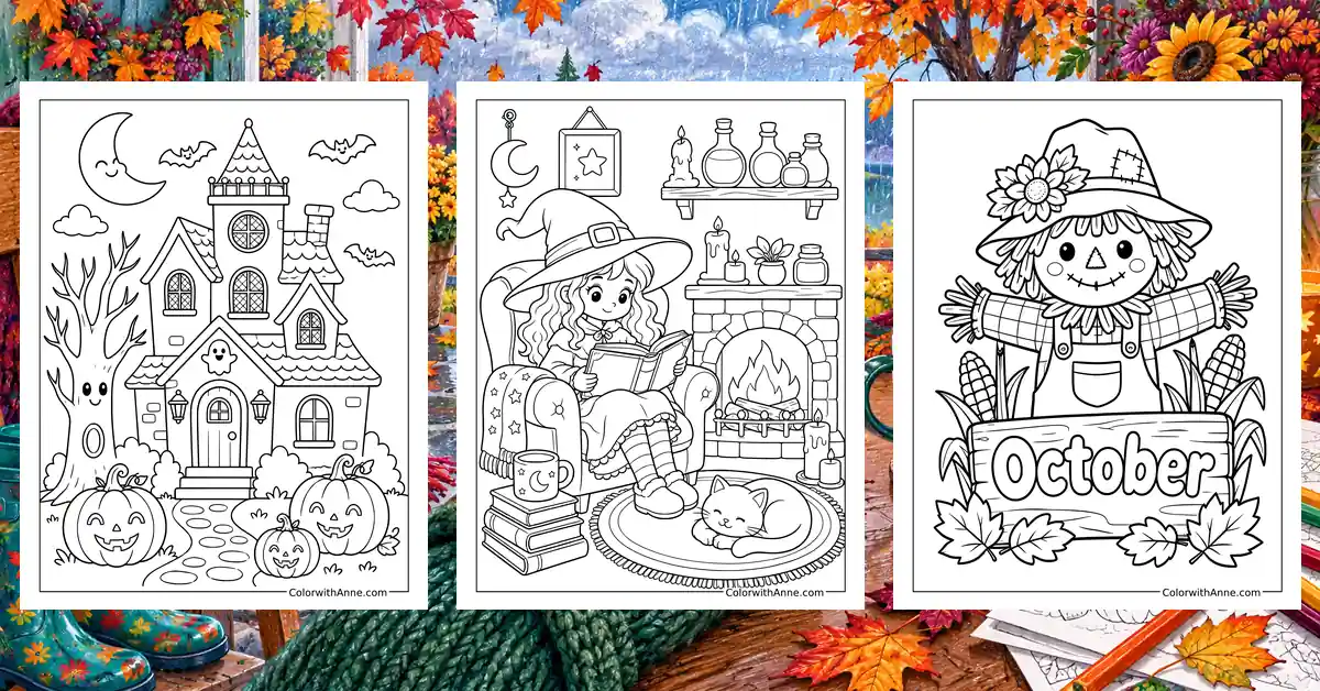 October Coloring Pages banner