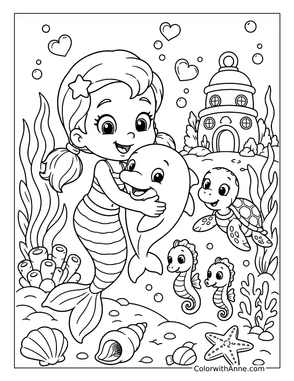 Oona’s Baby Sea Friends coloring page