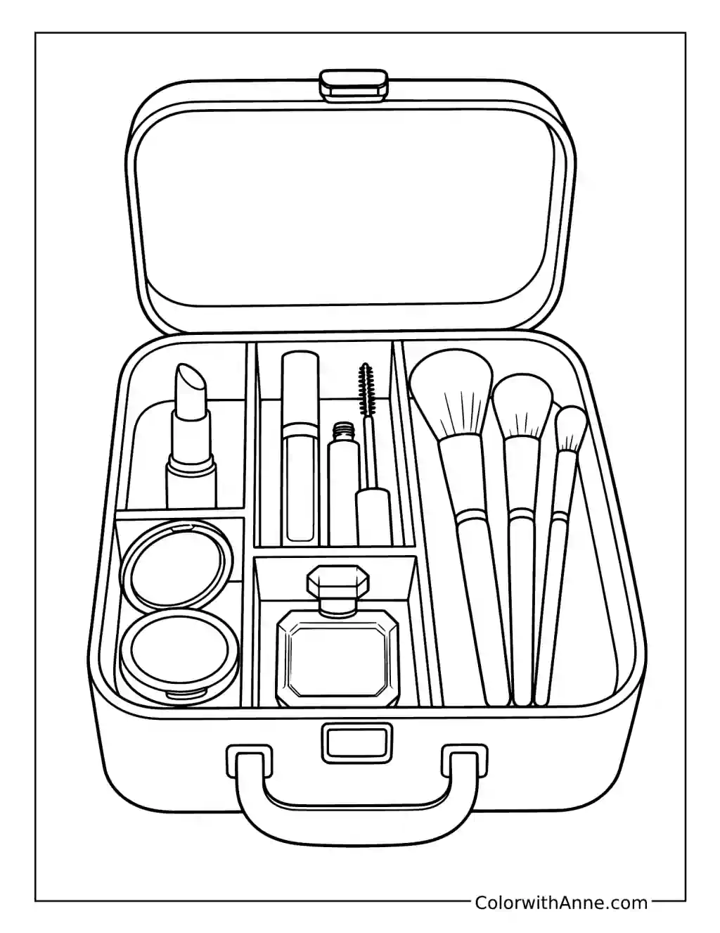 Open Travel Makeup Case coloring page