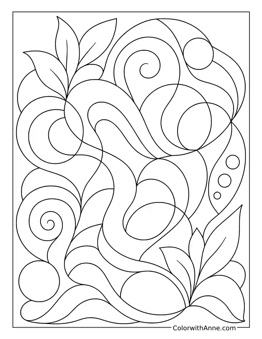 Organic Garden Swirls coloring page