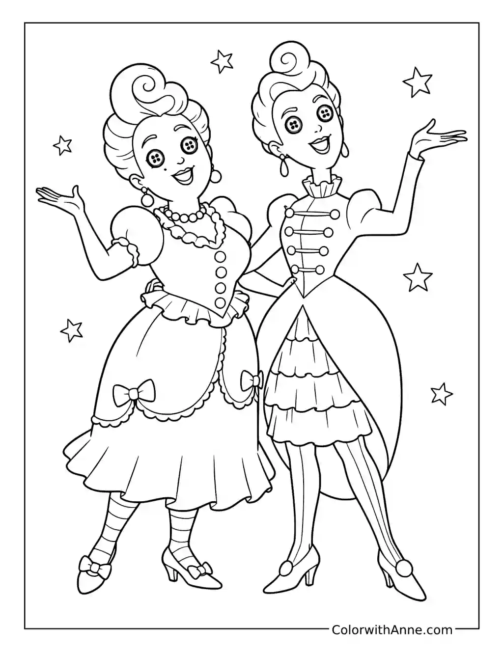 Other Miss Spink and Other Miss Forcible Performing coloring page