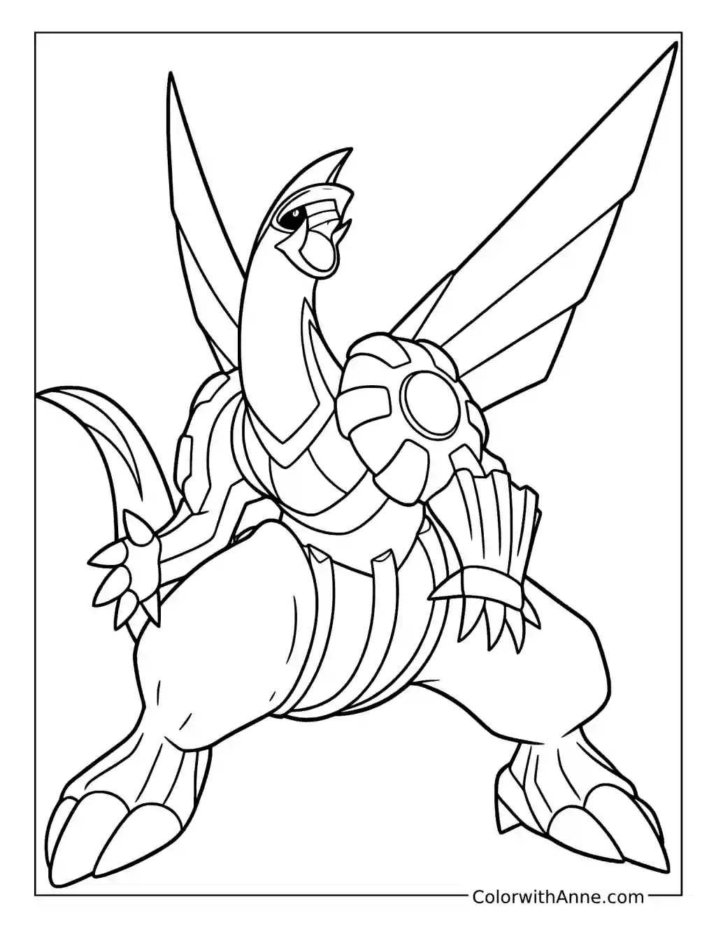 Palkia Standing Ready for Battle coloring page