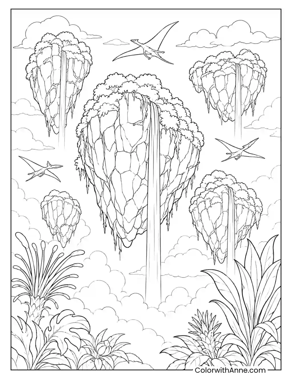 Pandora’s Floating Mountains coloring page