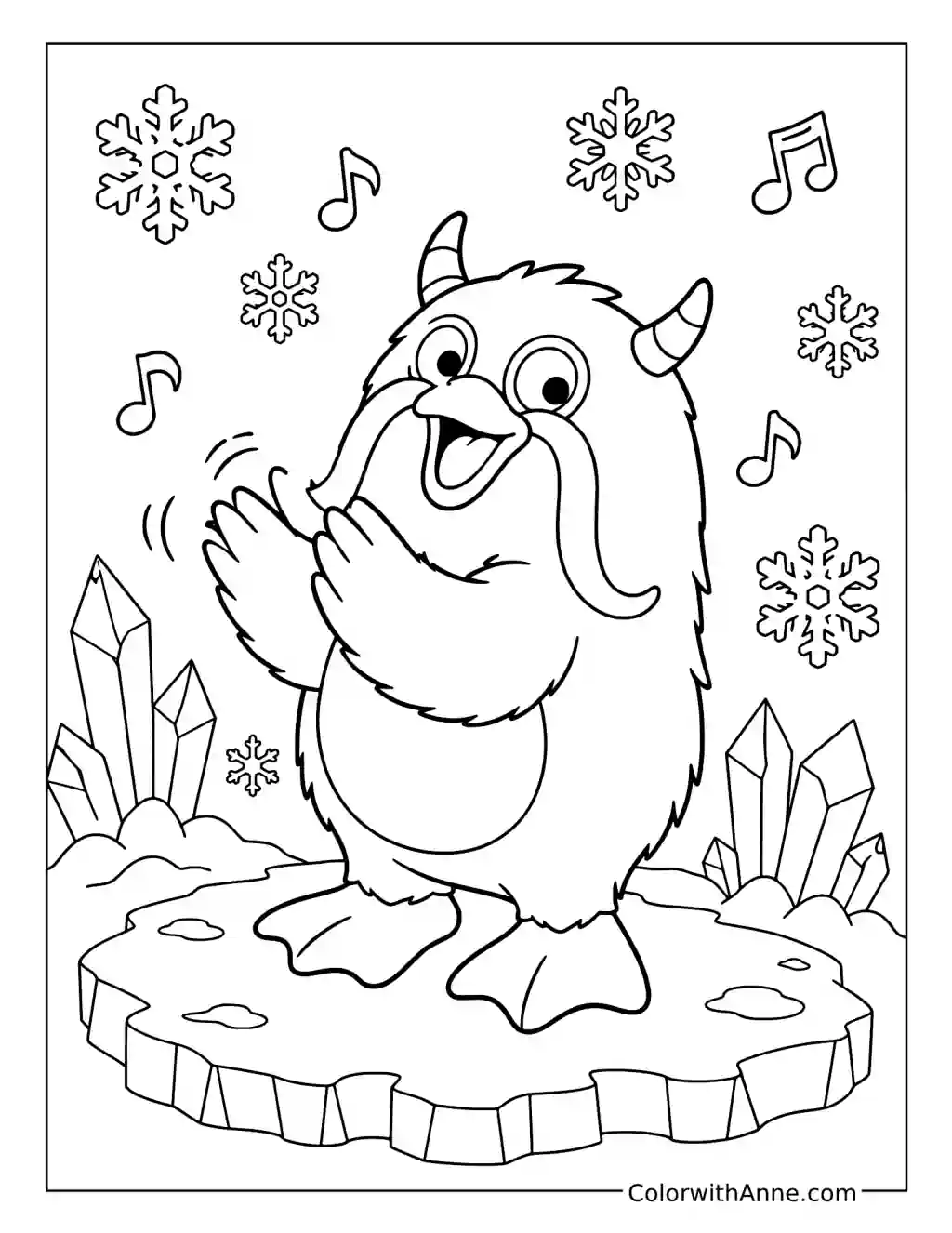 Pango Clapping on Cold Island coloring page
