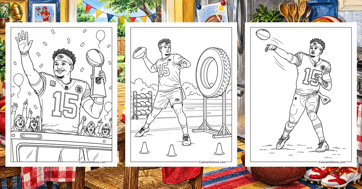 Patrick Mahomes Coloring Pages banner