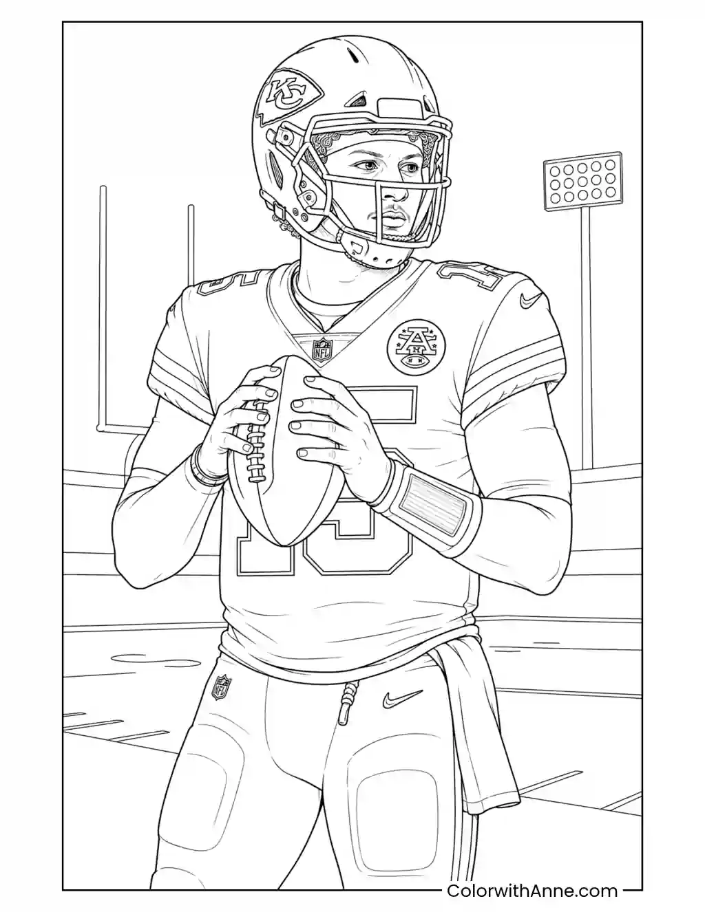 Patrick Mahomes Football coloring page