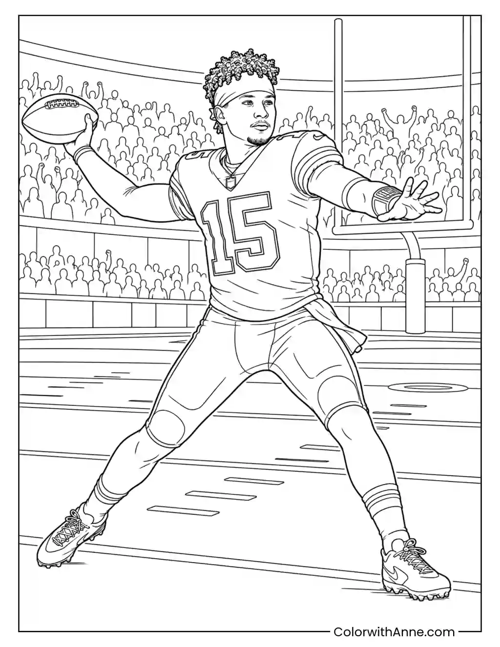 Patrick Mahomes Prepares to Pass coloring page