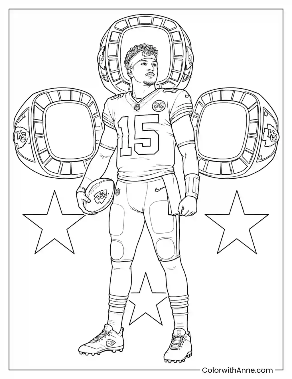 Patrick Mahomes Three-Time Champion Tribute coloring page