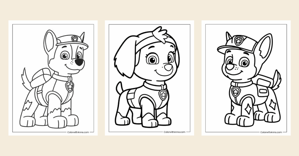 paw patrol coloring pages banner