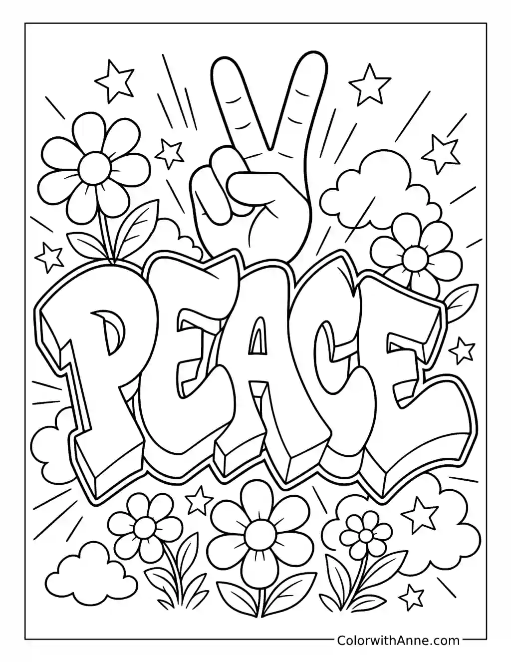 Peace Graffiti coloring page