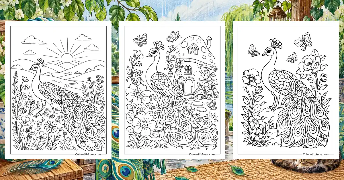 Peacock Coloring Pages banner