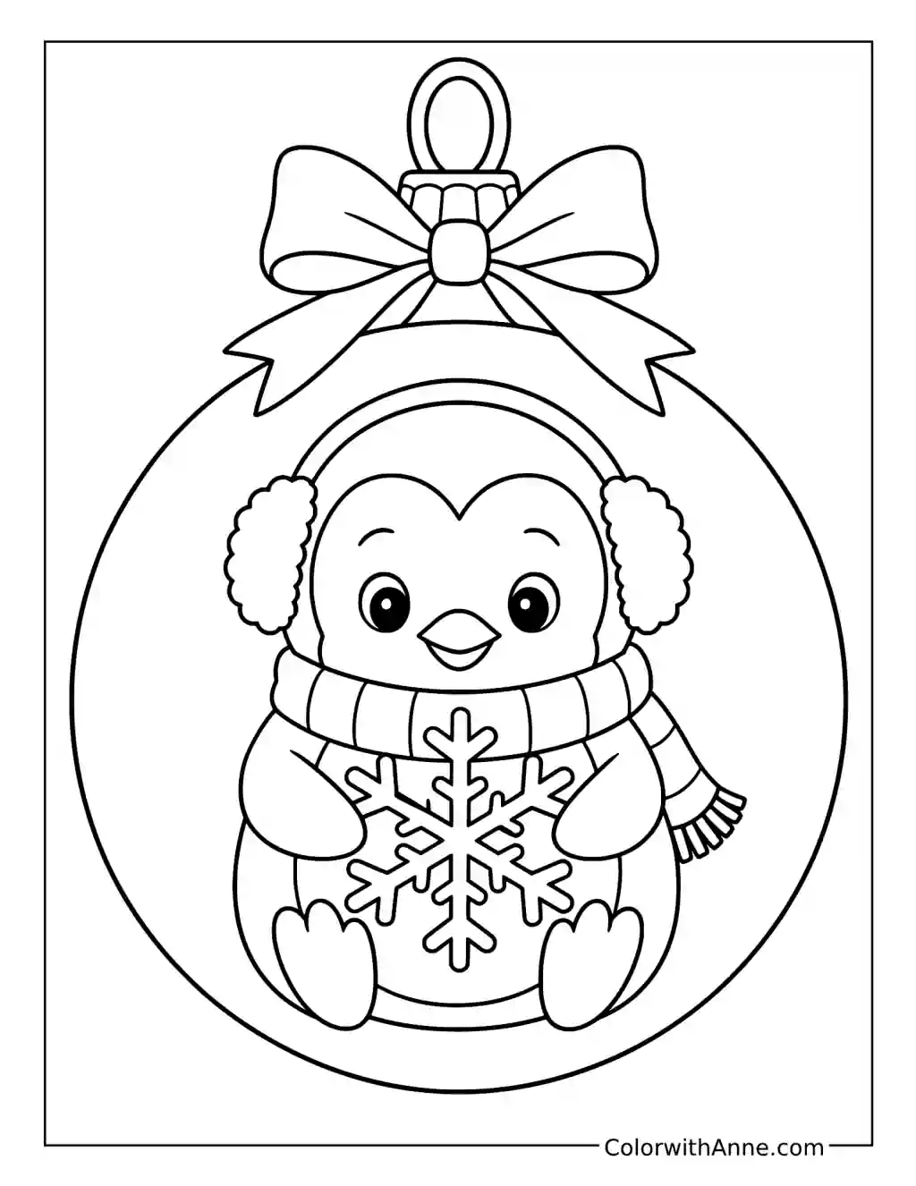 Penguin Ornament coloring page