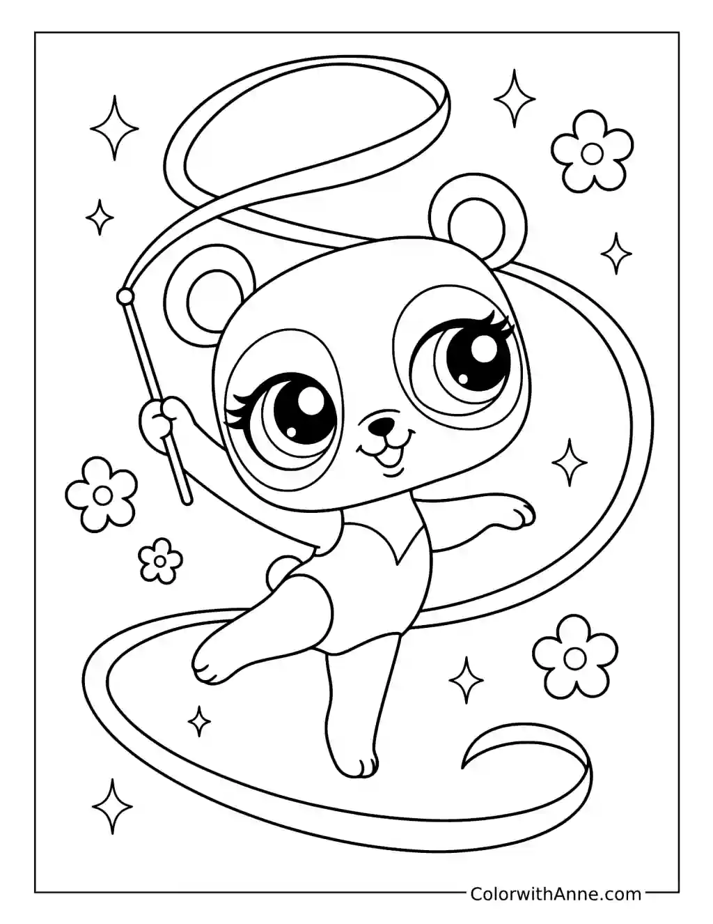 Penny Ling Ribbon Dance coloring page
