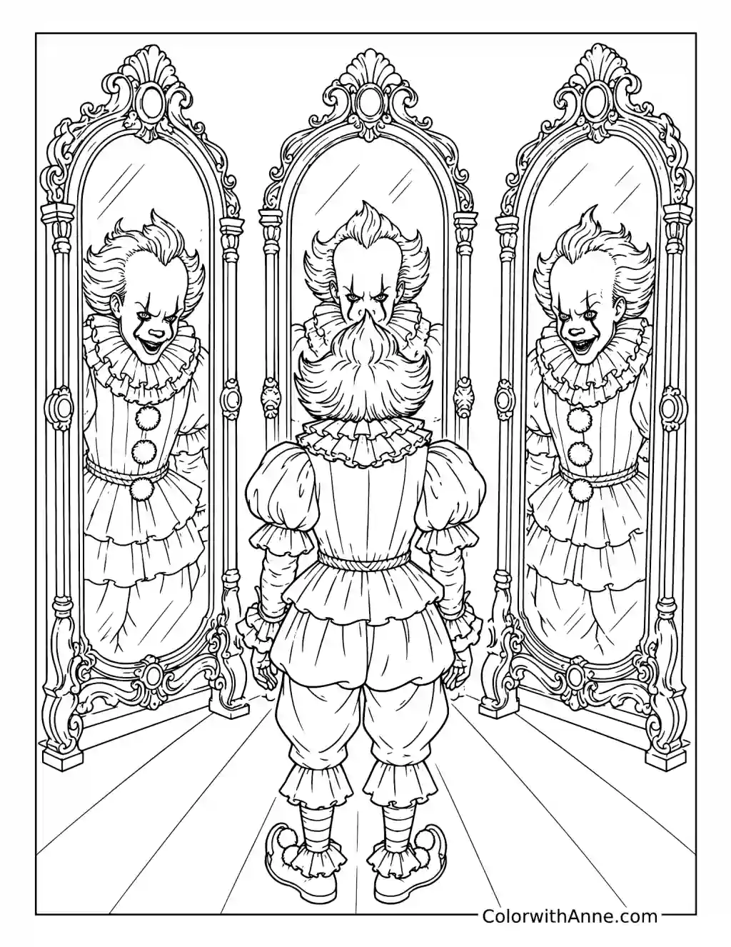 Pennywise in a Hall of Mirrors coloring page