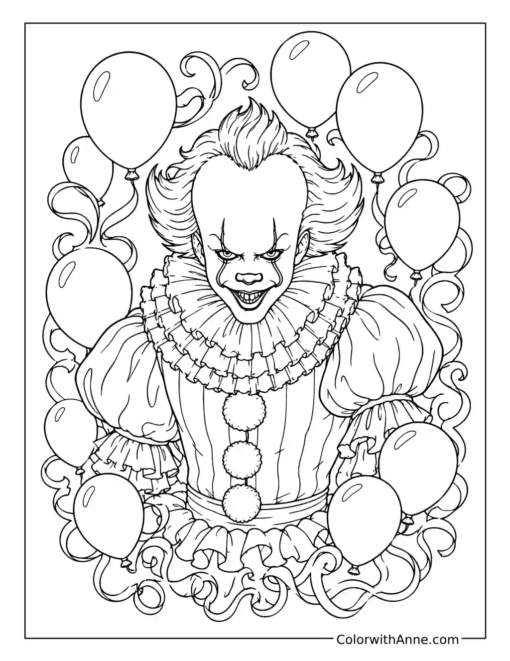 Pennywise Inside a Balloon Frame coloring page