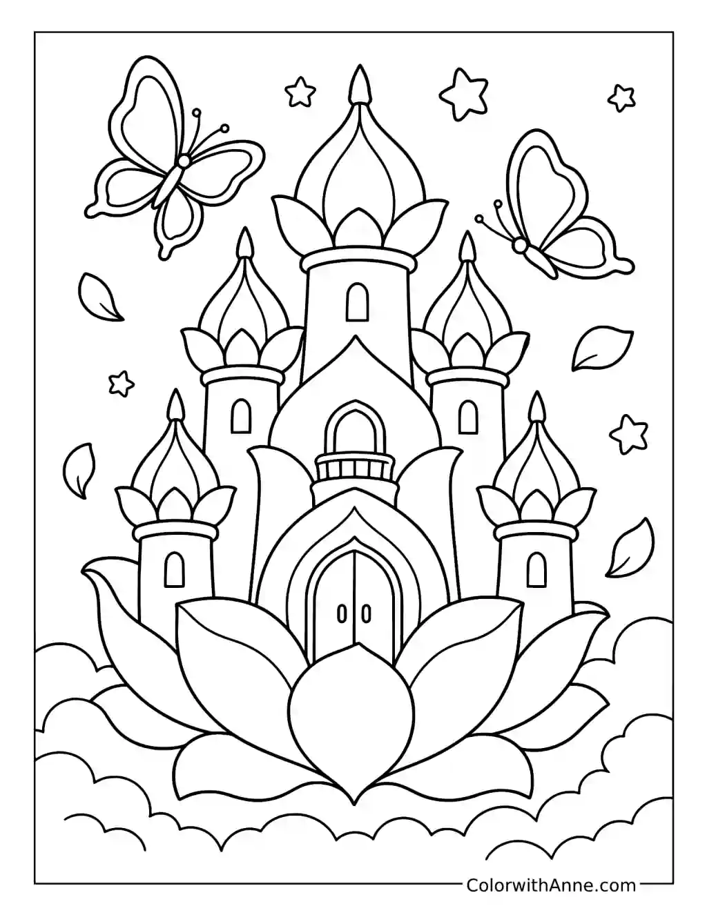 Petal Cloud Palace coloring page