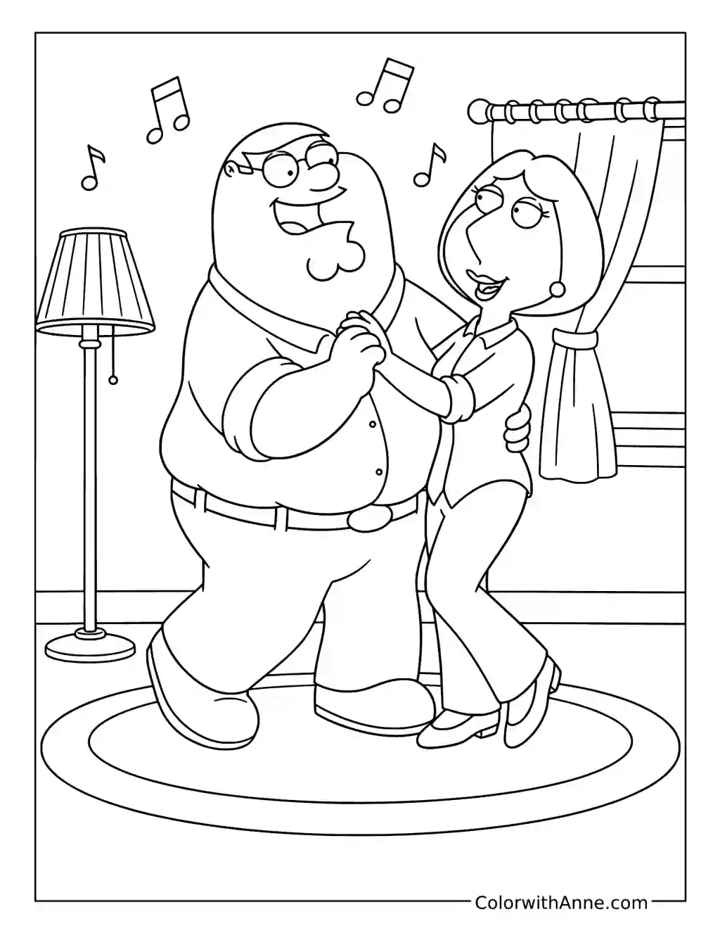 Peter and Lois Dancing coloring page