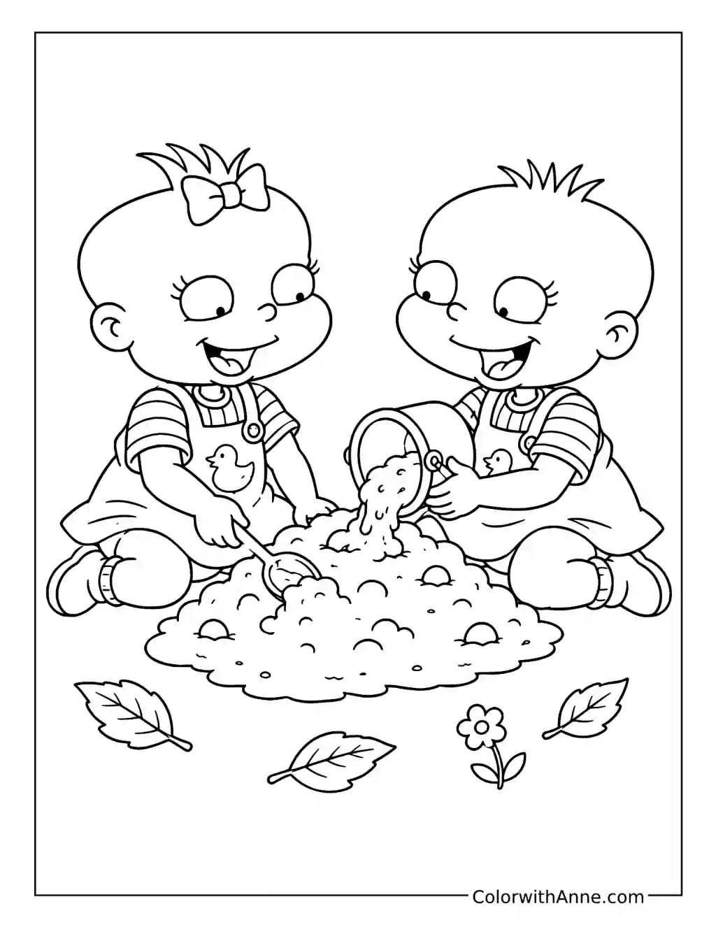Phil and Lil's Mud Pie Fun coloring page