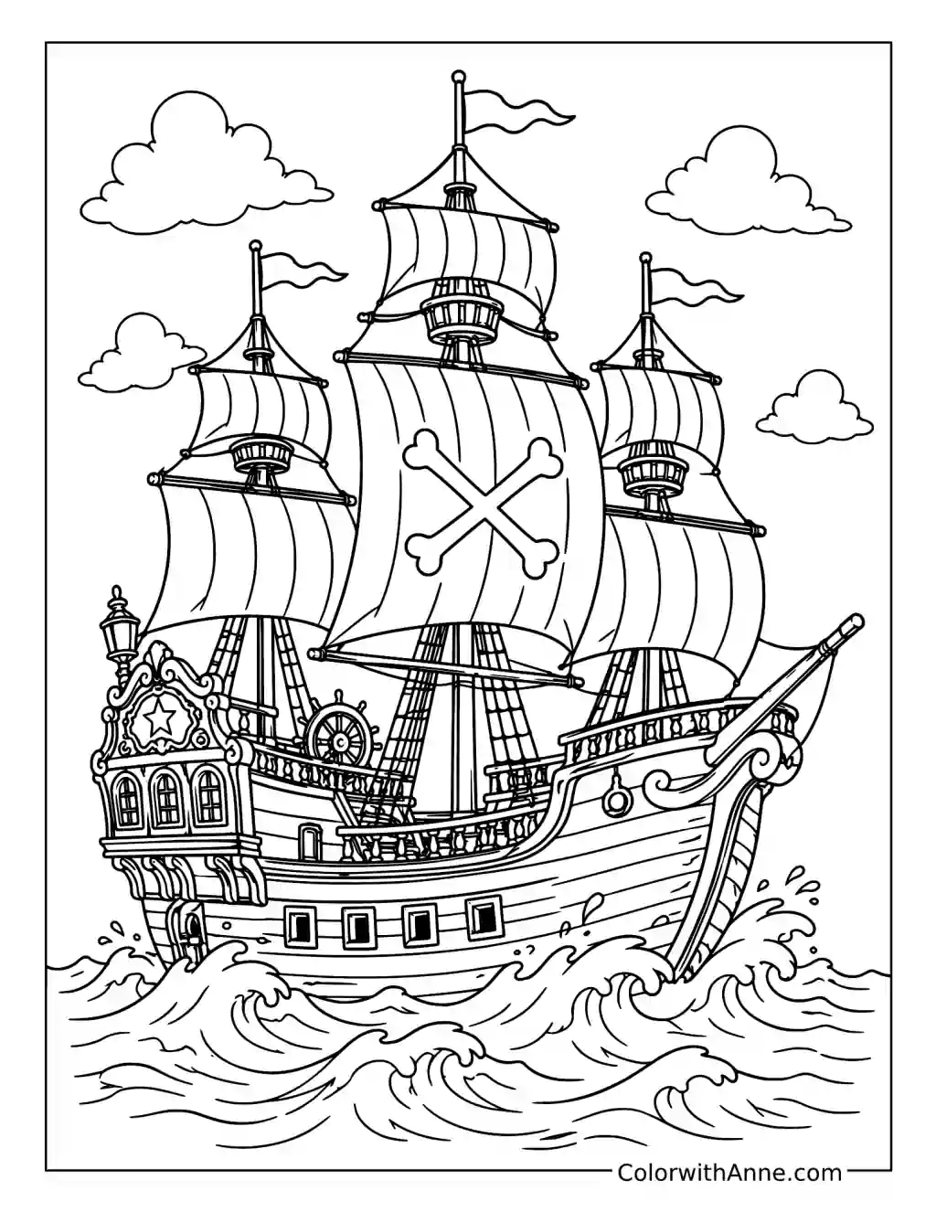 Pirate Ship Adventure coloring page