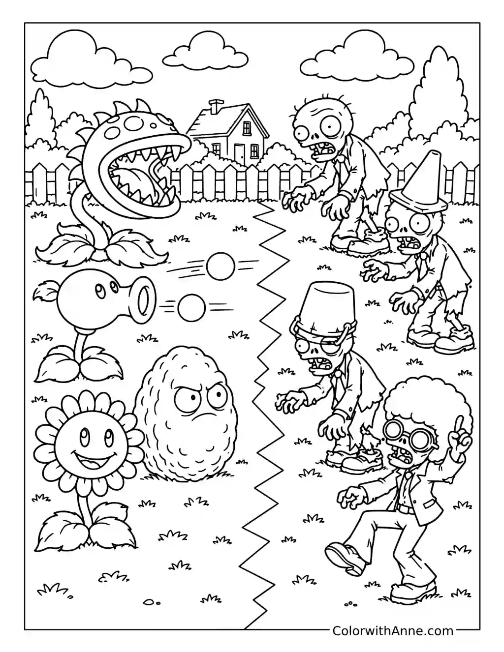 Plants vs. Zombies Garden Showdown coloring page