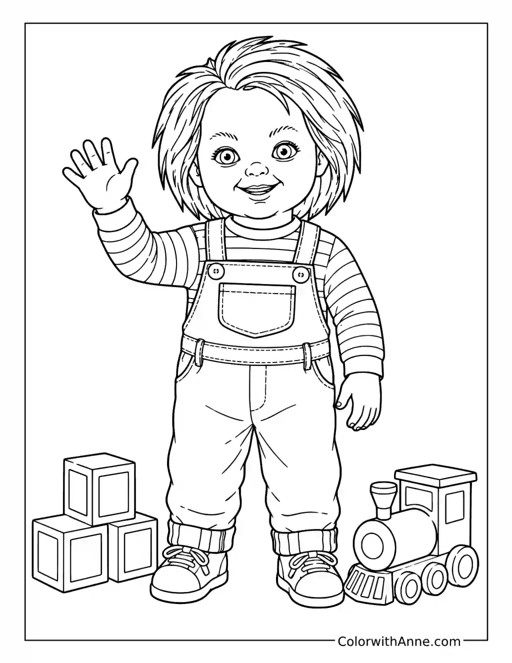 Playful Chucky Good Guys Doll coloring page