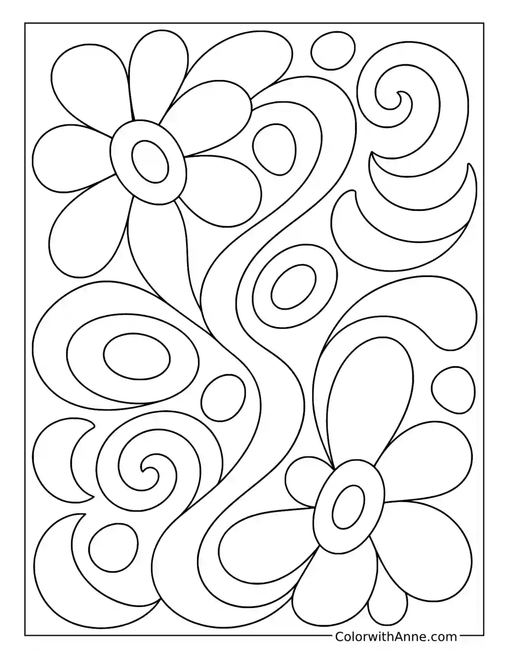 Playful Floral Doodles coloring page