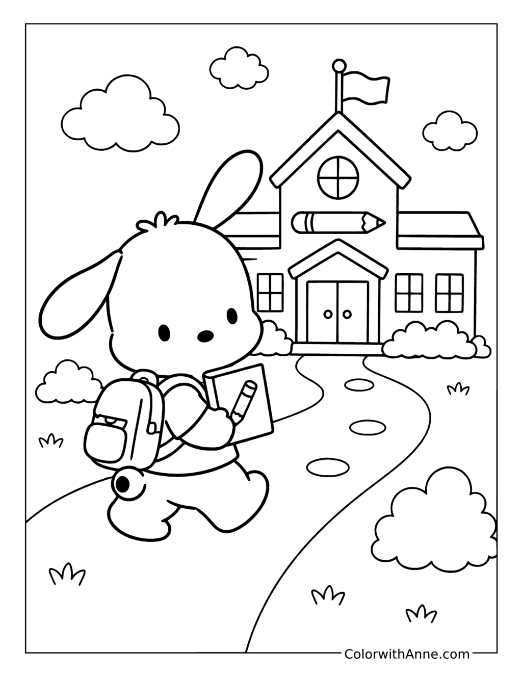 Pochacco at School coloring page