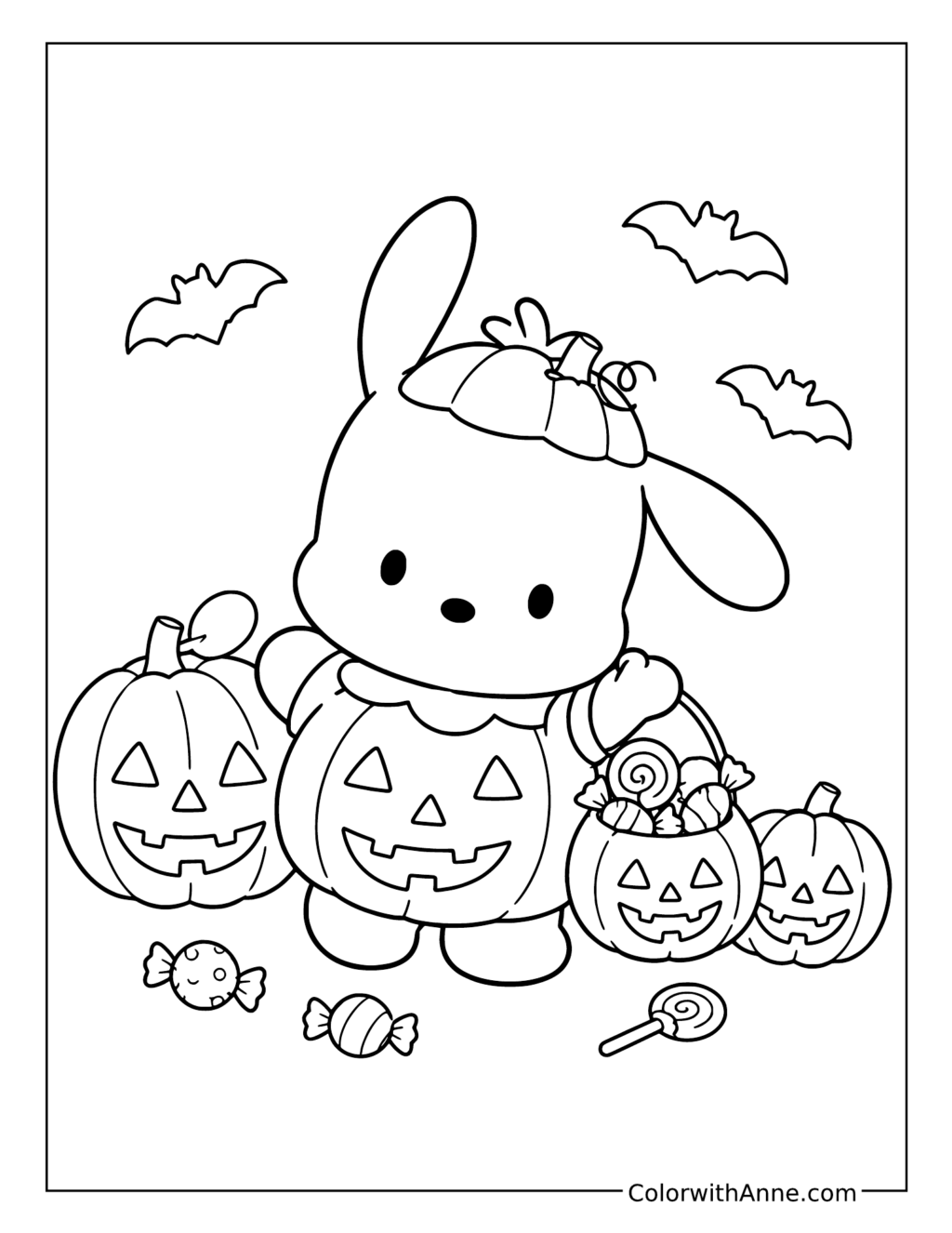 Pochacco Halloween Fun coloring page