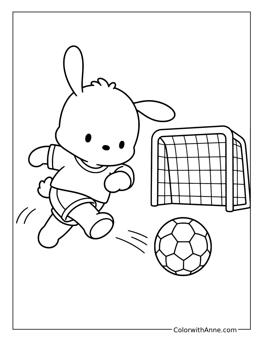 Pochacco Soccer Star coloring page