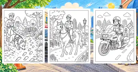 Police Coloring Pages banner