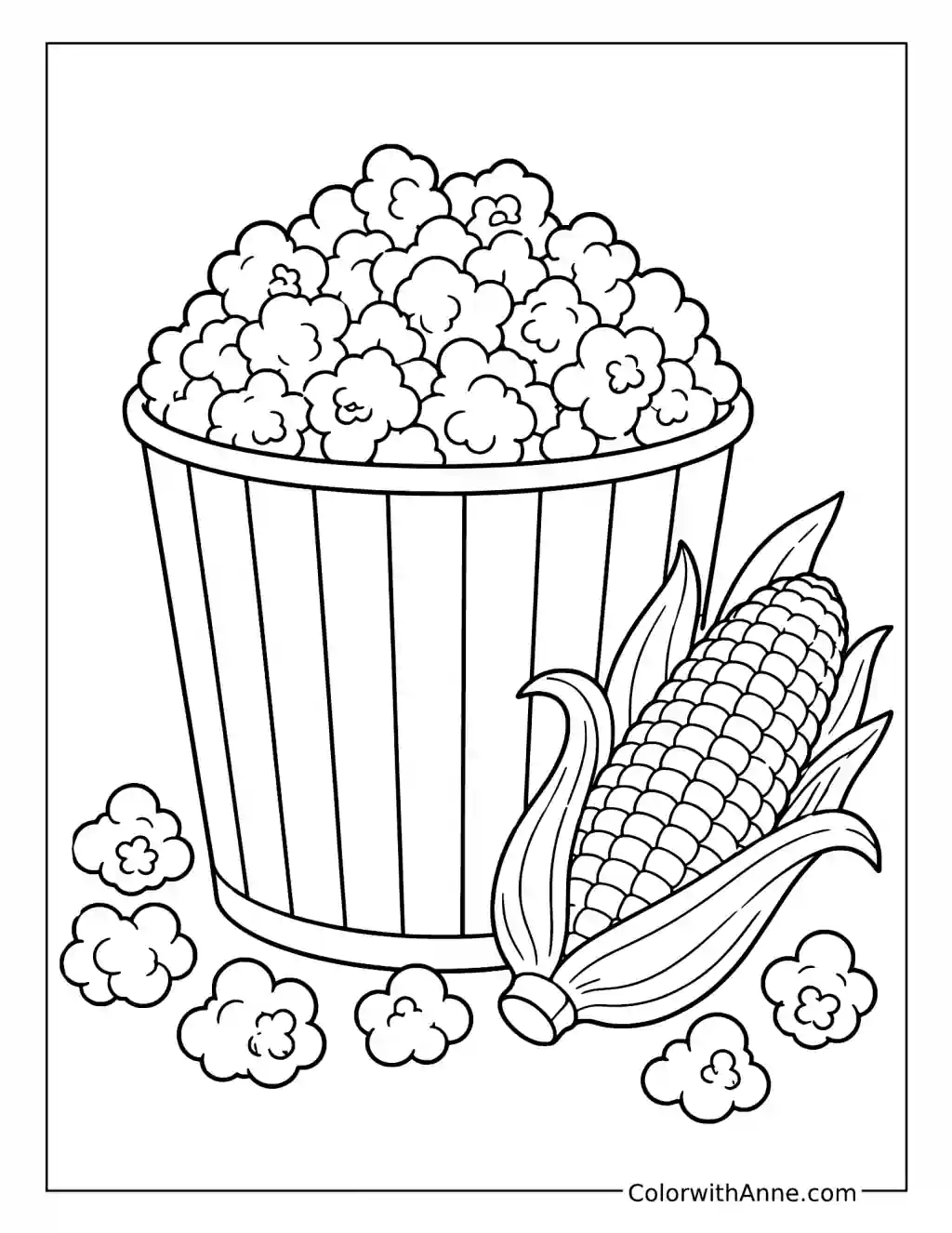 Popcorn Bucket coloring page