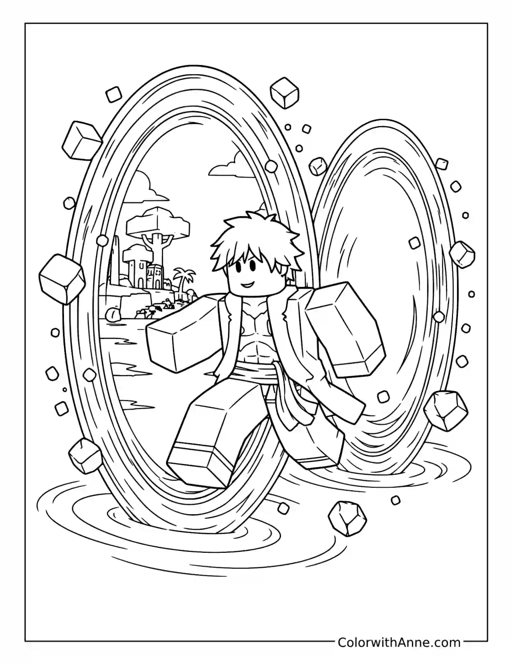 Portal Fruit Adventure coloring page