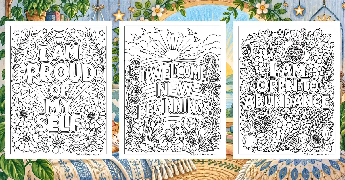 Positive Affirmation Coloring Pages banner