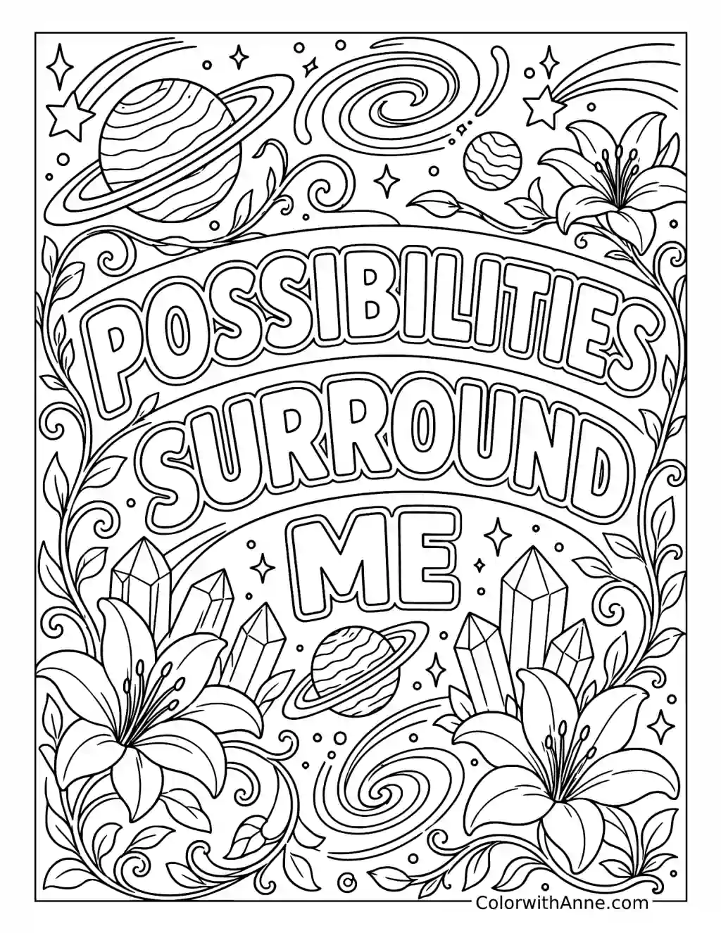 Possibilities Surround Me coloring page