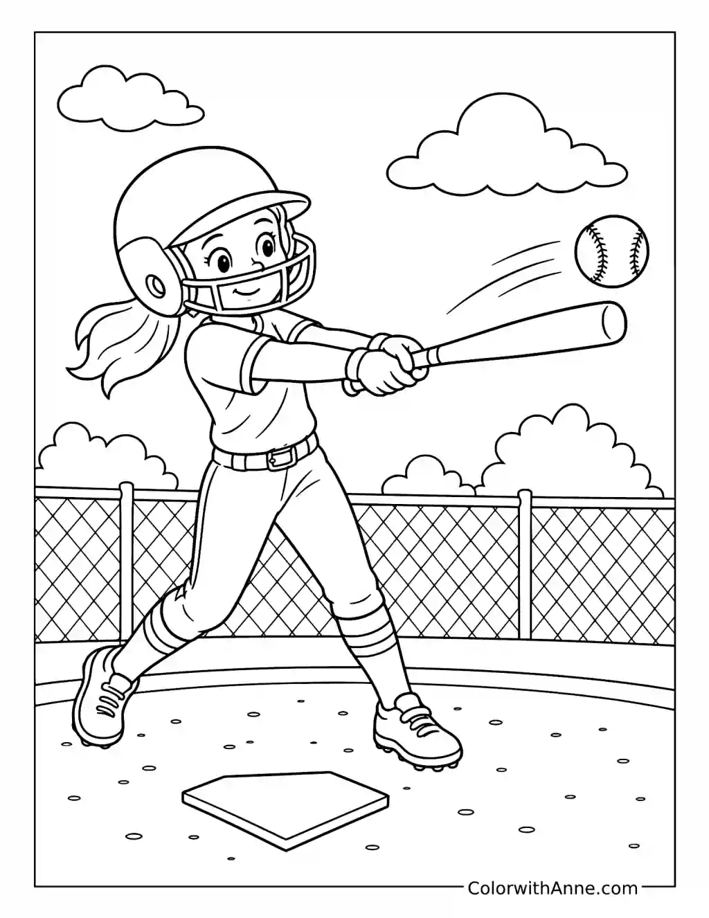 19 Softball Coloring Pages (Free PDF Printables)