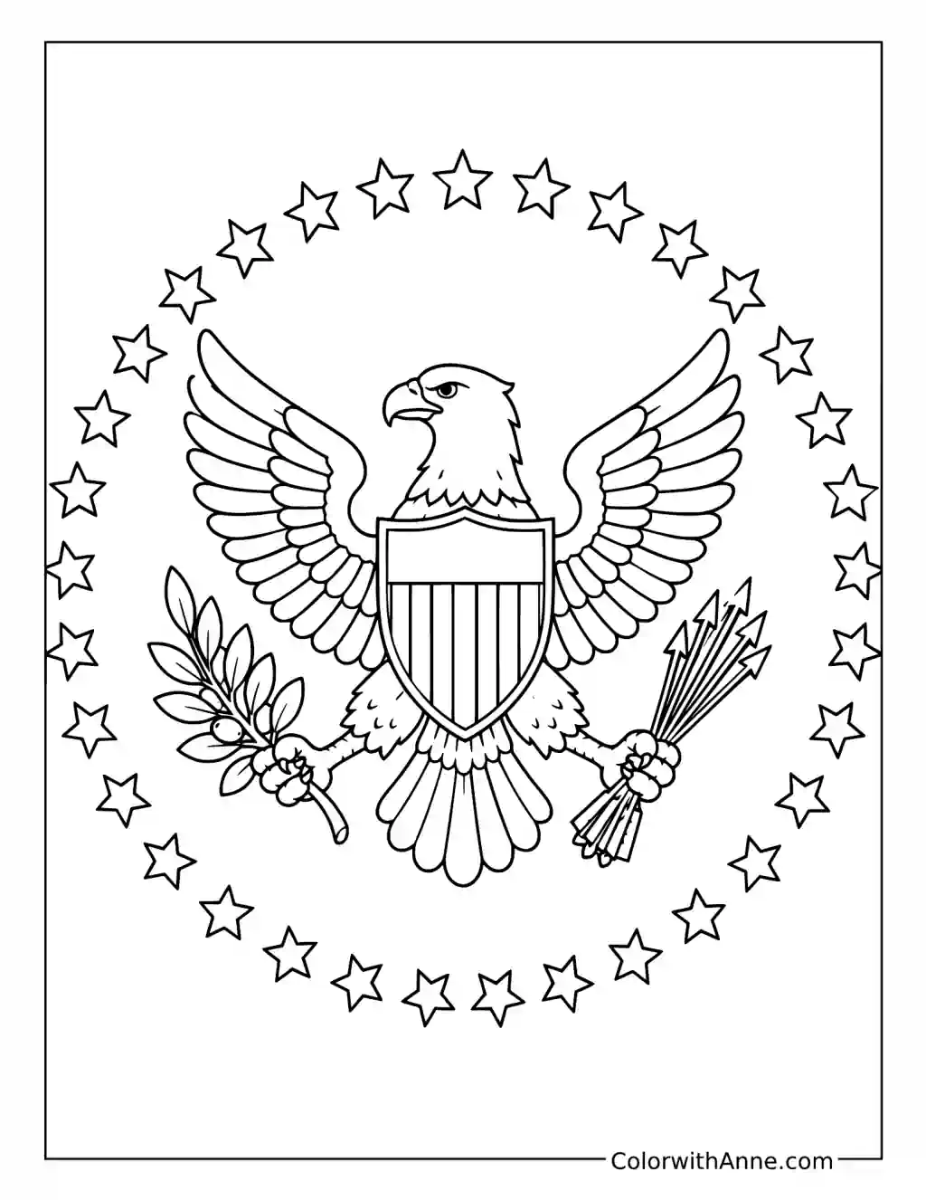 Presidential Eagle Emblem coloring page