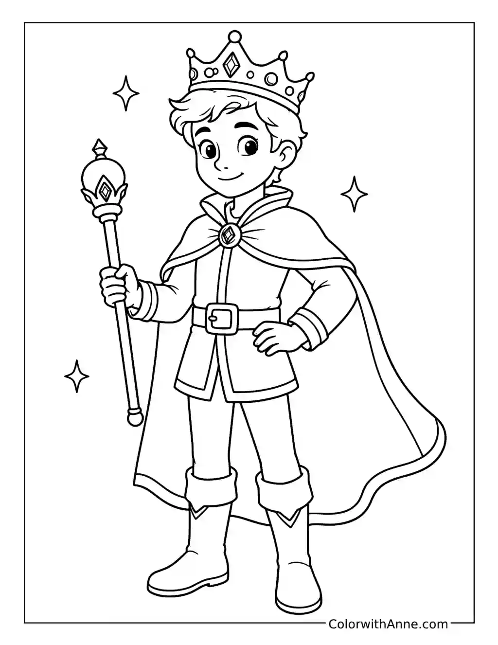 Prince Wearing a Crown coloring page