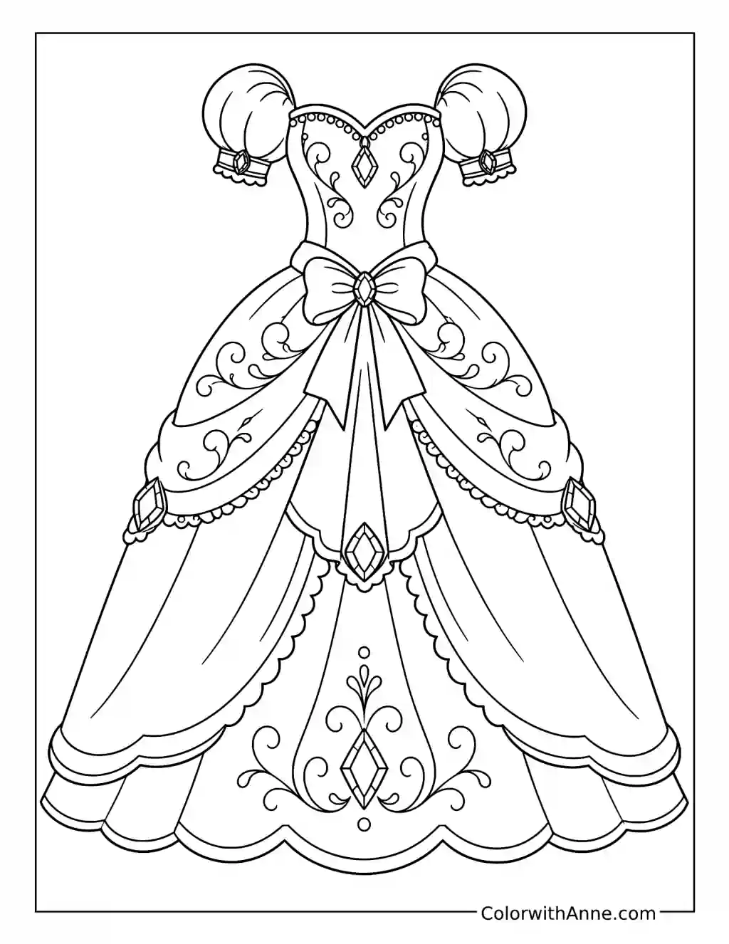 Princess Ball Gown coloring page