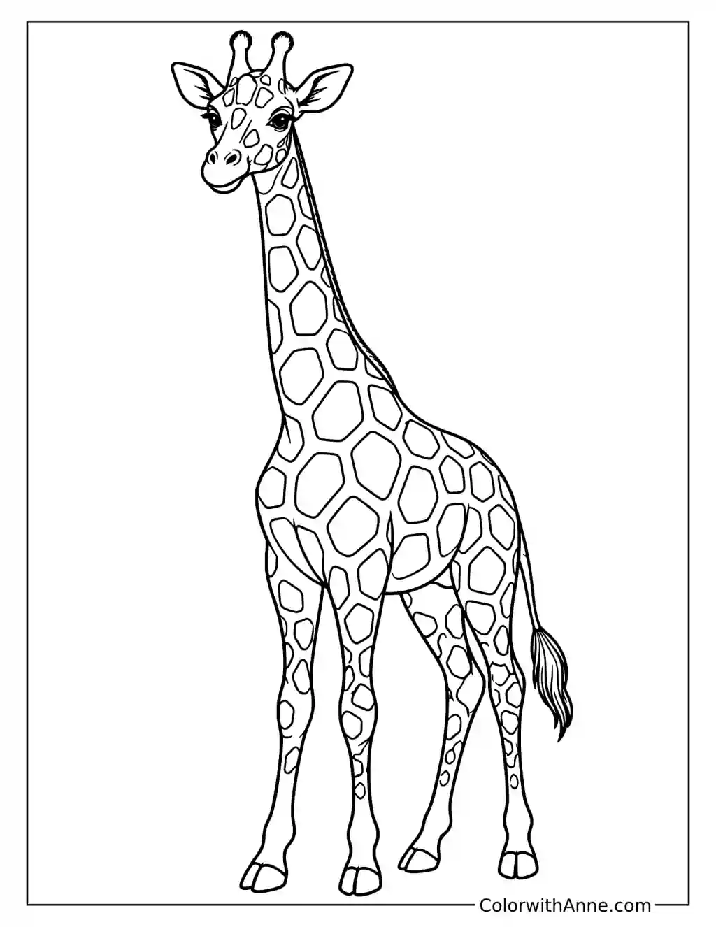 Abstract Giraffe Coloring Page