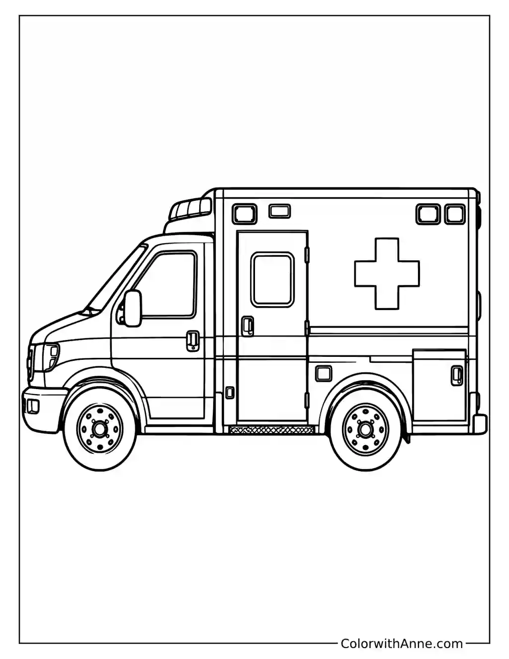 Ambulance Coloring Page
