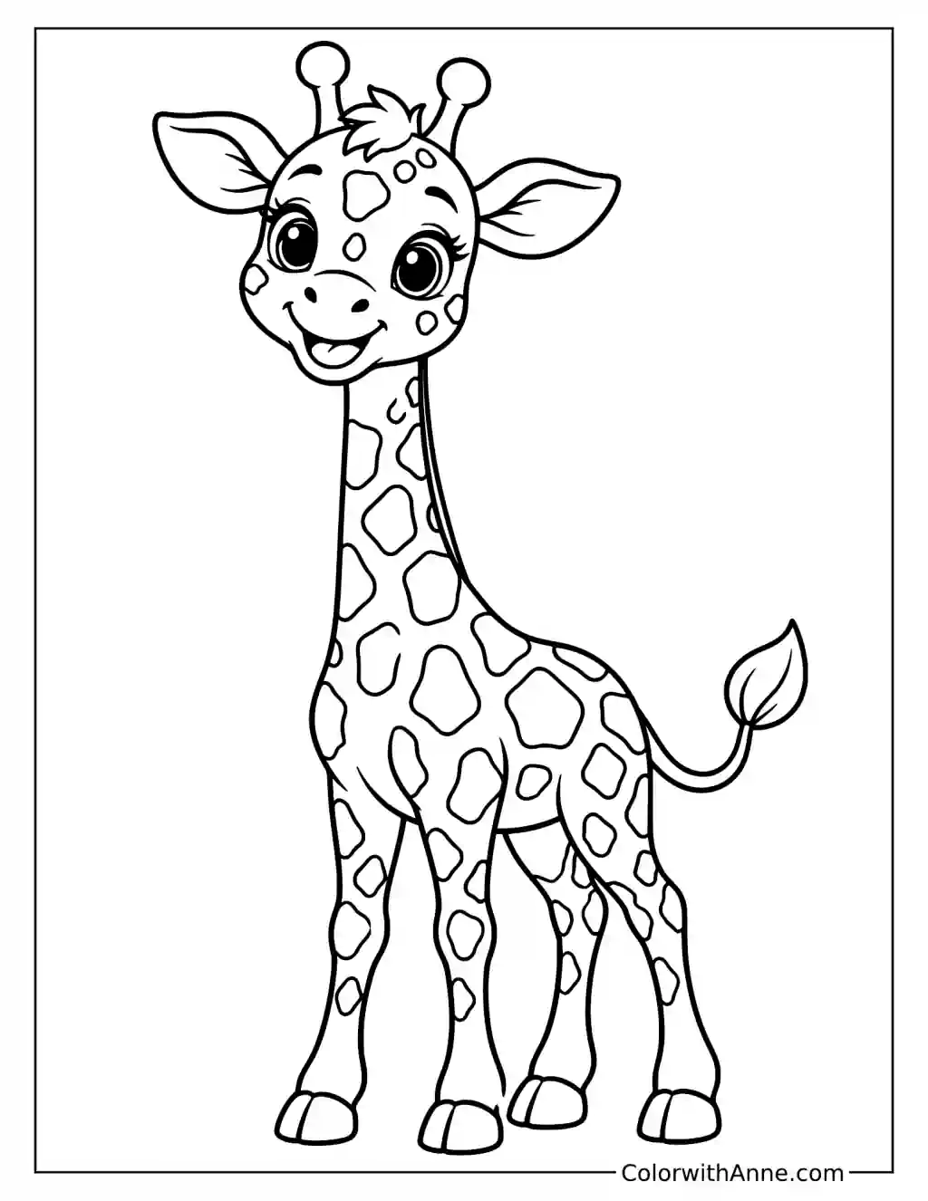 Baby Giraffe Coloring Page