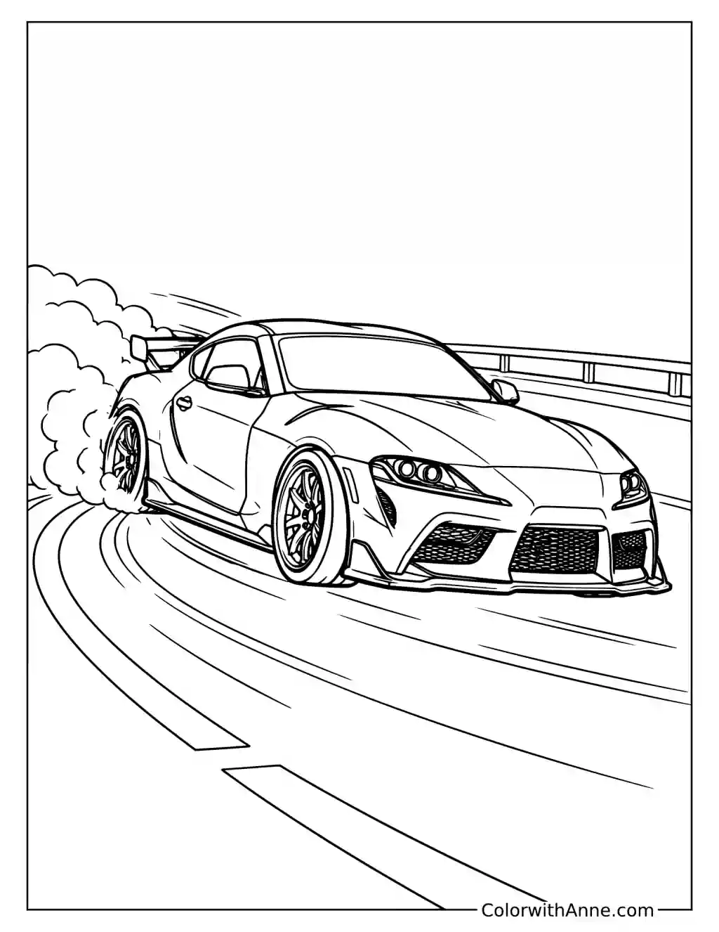 Car Drifting Coloring Page