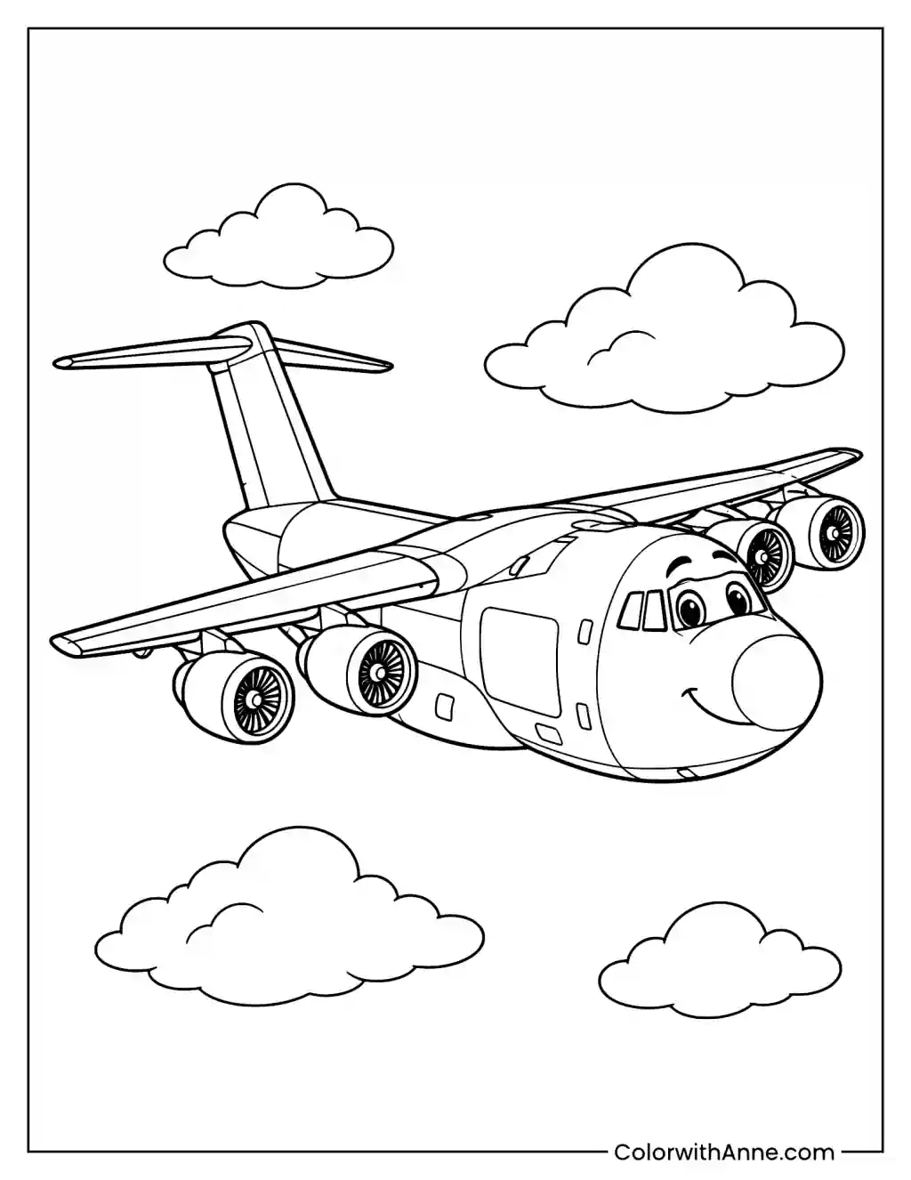 Cargo Plane Coloring Page