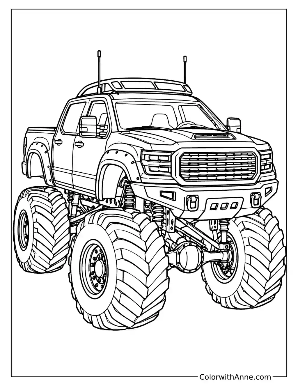 Cool Monster Truck Coloring Page