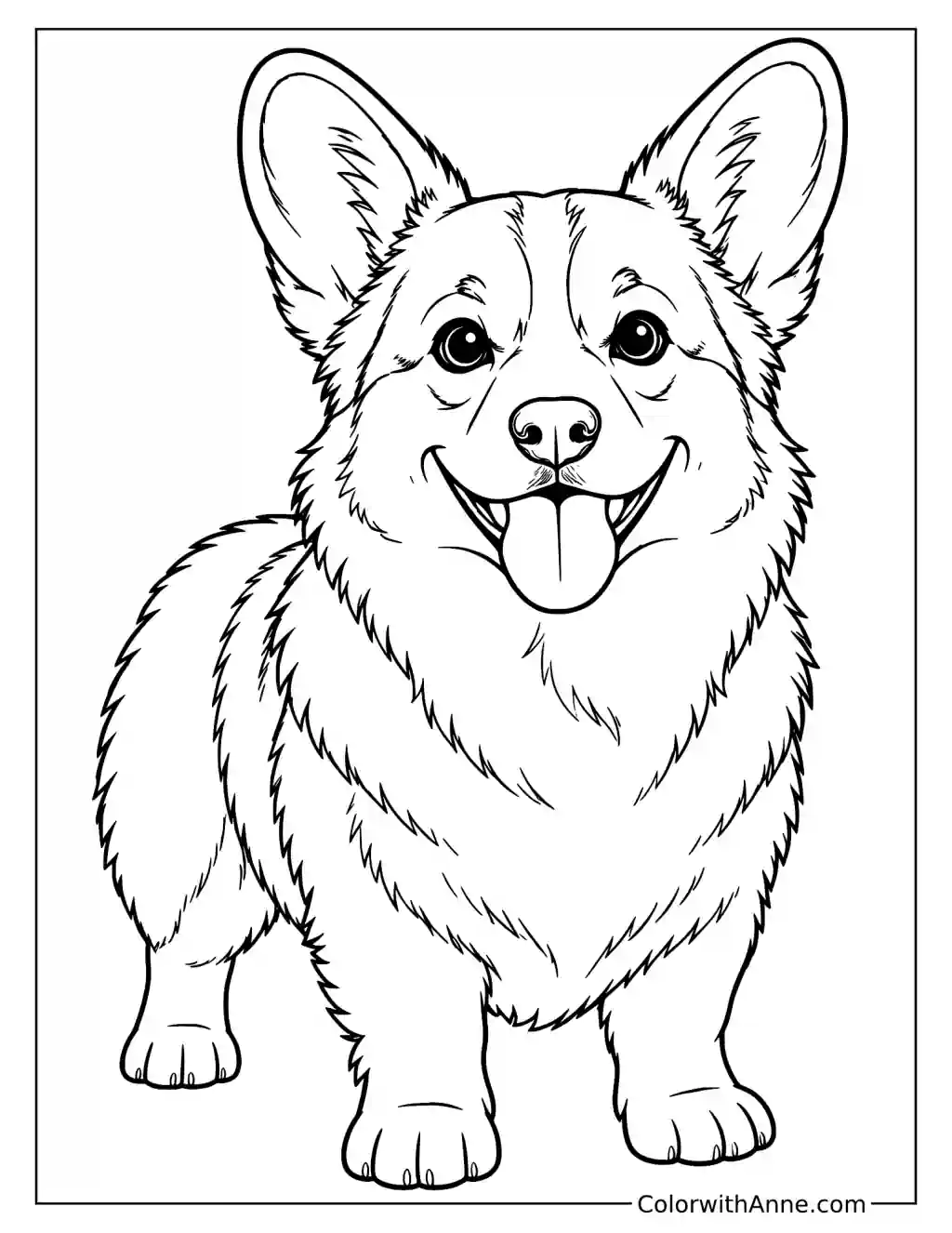 Corgi Coloring Page