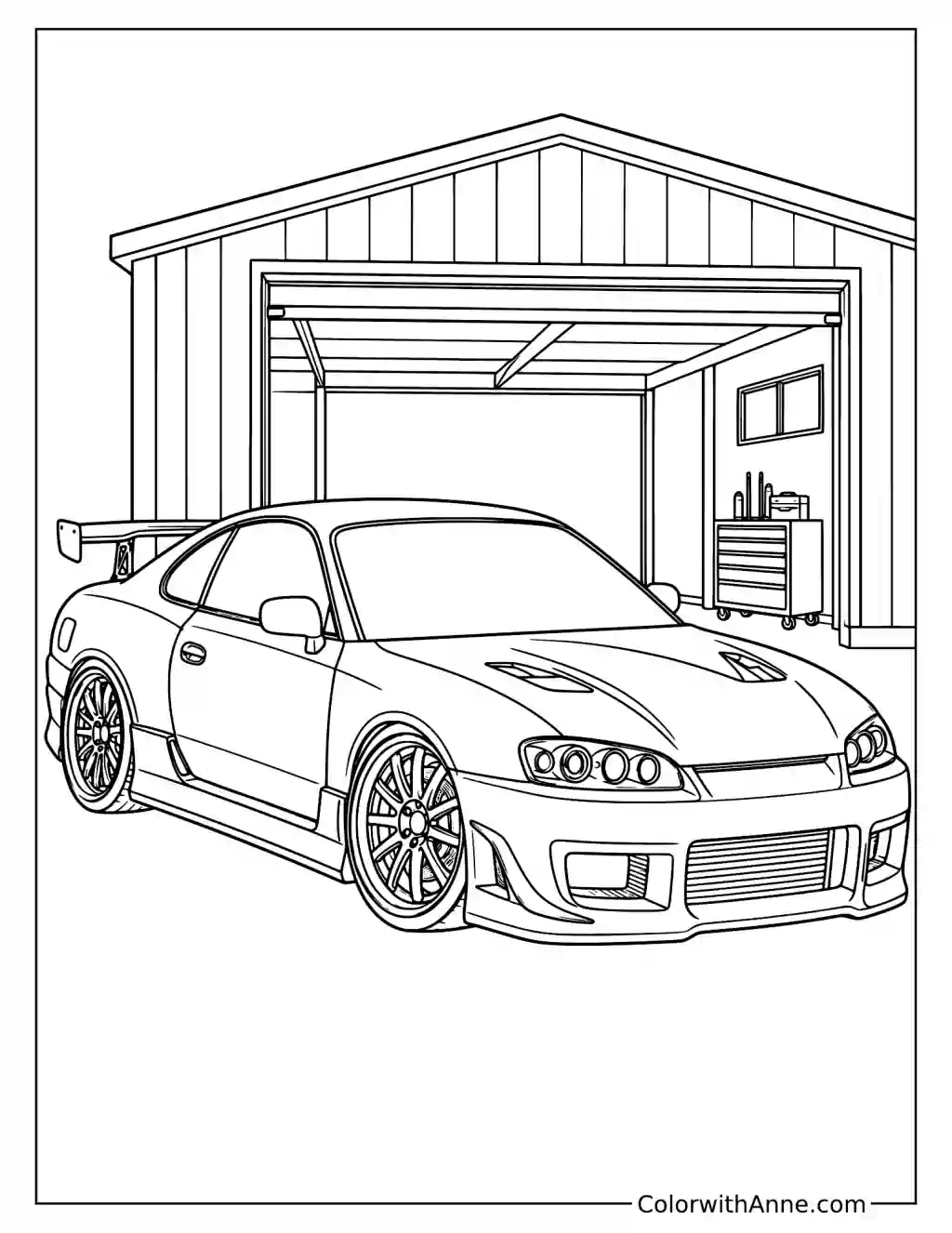 Custom Tuner Car Coloring Page