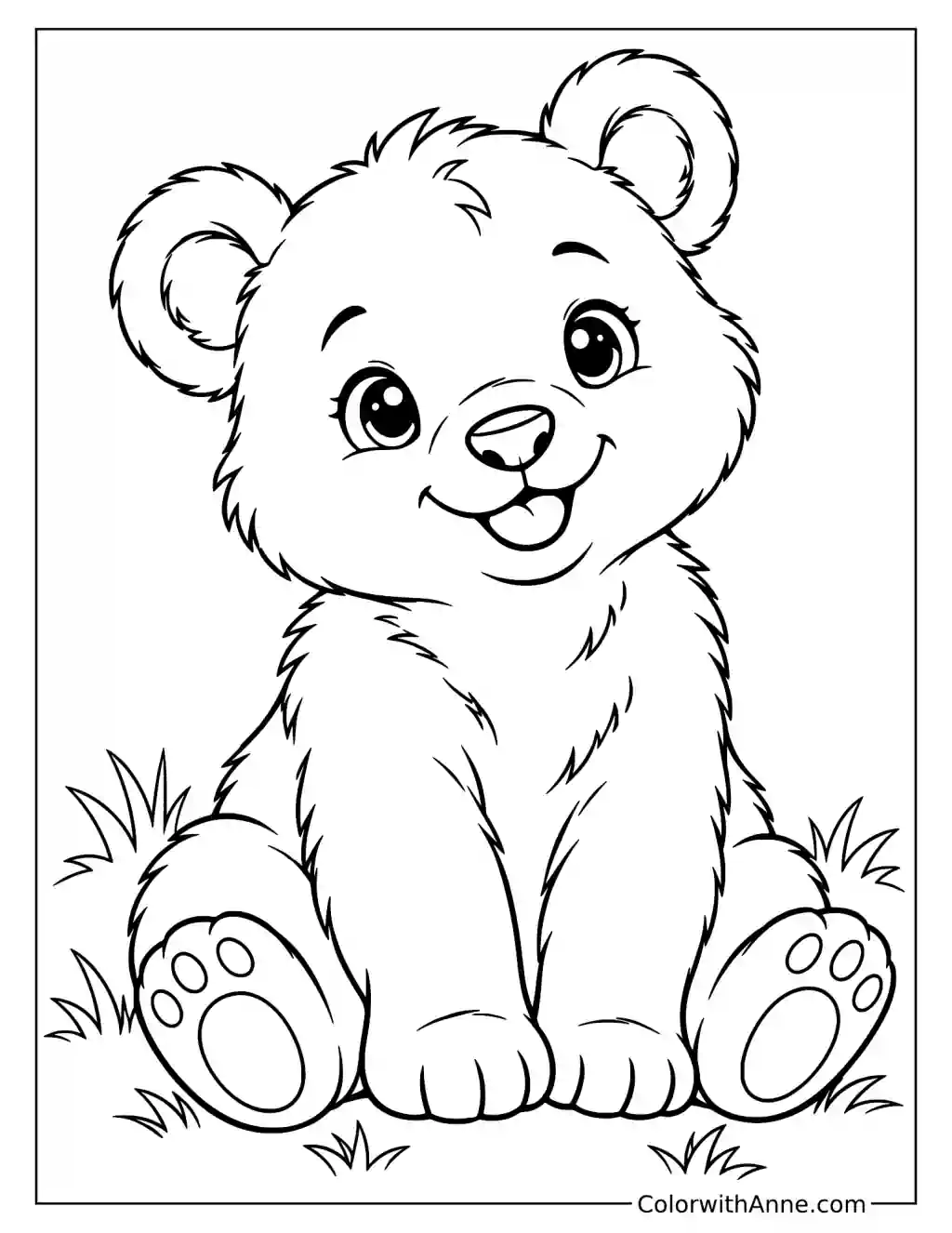 Cute Baby Bear Coloring Page