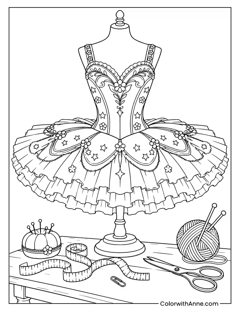 Design Your Own Ballet Dress Coloring Page