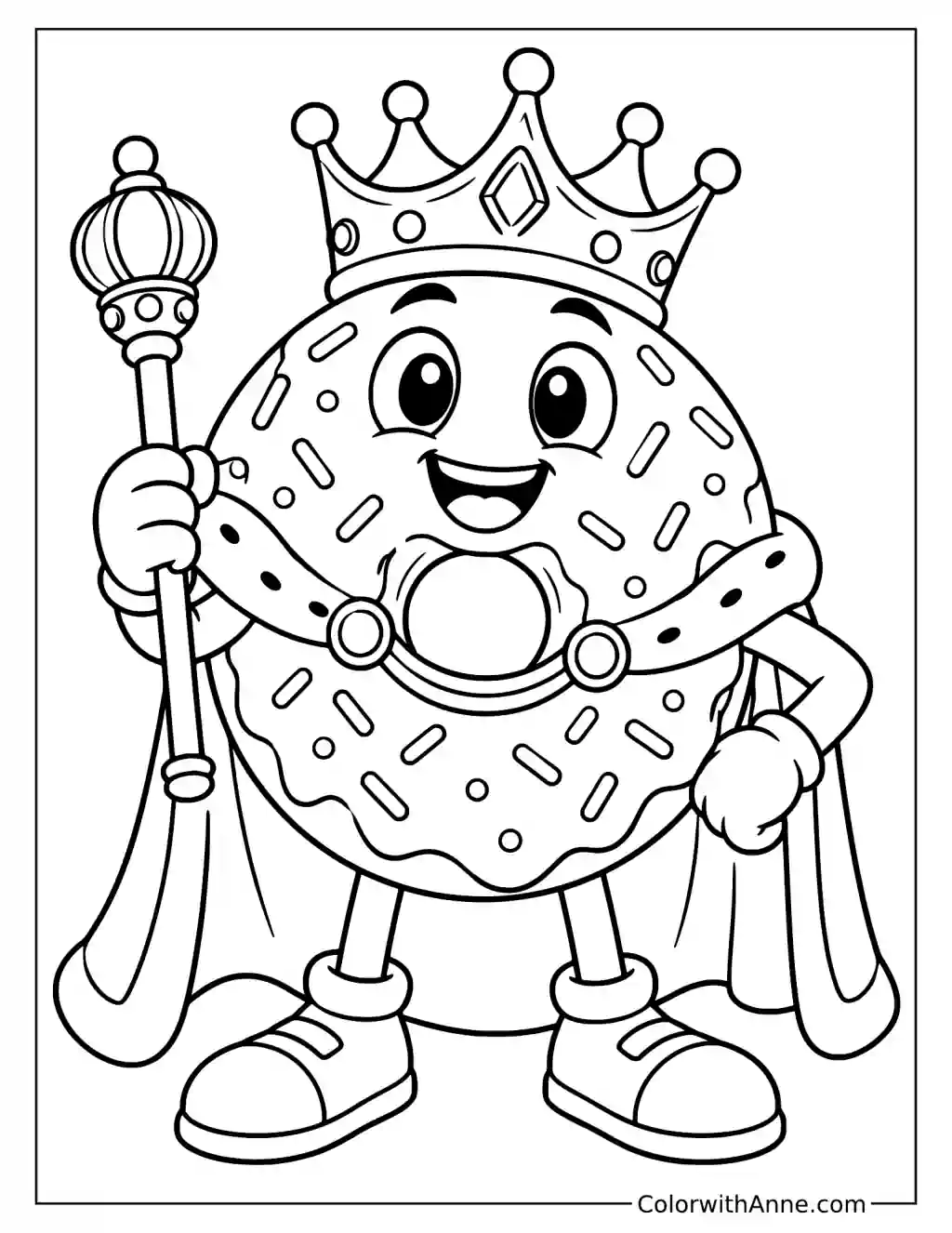 Donut King Coloring Page