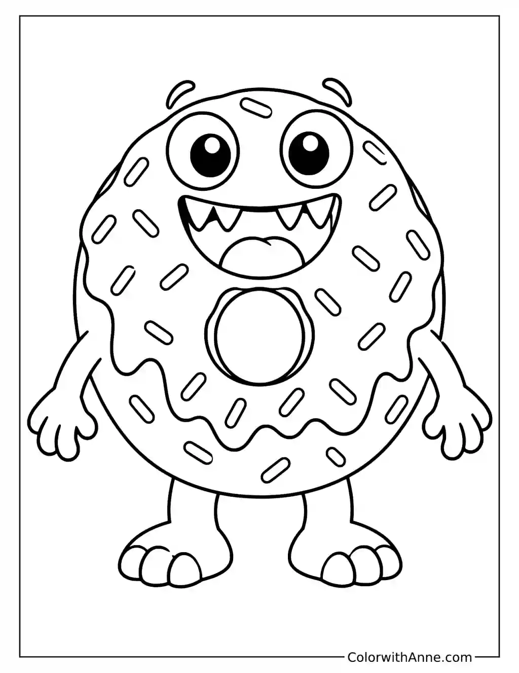 Donut Monster Coloring Page